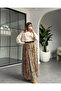 Green Printed Skirt - 3374 - 4