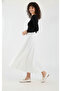 Women's Suede Maxi Flared Skirt - 5