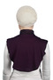 Women's Combed Cotton Hijab Circle Collar Lace Neck Collar - Plum - 4