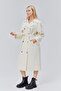 Women's Stone Color Oversize Trench Coat – Lined Long Double-Breasted Belted Double-Pocket Trench Coat | - 6
