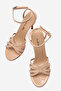 Women's Nude Patent Leather Open Cage Toe Design Thin Heeled B Piped Shoes Cage - 5