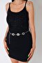 Women's Silver 3-Piece Stone Detail Authentic Figured Adjustable Chain Belt Dnbk11005 - 3