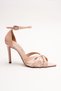 Women's Special Design Thin Heeled Shoes Accosie Nude Patent Leather - 2