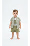 CINAR THREE PIECE GINGHAM SET - KHAKI