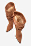 Ruched Women’s Boots Tan Suede Pointed Toe Slim Heeled Gusseted Stylish Boots Stane - 5