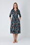 Women's Cotton Modal Fabric Button Detail Patterned Stylish Dress 7985 - 6