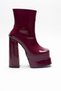 Burgundy Patent Leather Double Platform Special Design Women's Shoes Vega - 2