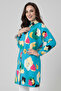 8888 Patterned Hijab Shirt Turquoise - 3