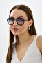 Gazah Rectangular Black Blue Gradient Unisex Sunglasses