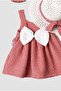 Hat Gingham Patterned Bow Flexible Baby Girl Dress - 4