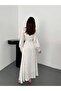 Long Dress with Detailed Belt and Built-in Pattern - 7