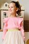 Girl's Long Sleeve T-Shirt with Shoulder Ruffle Age 3-7, Salmon - 4