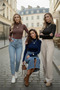 3-Piece Brown Black Navy Blue Women's Bodysuit Set with Snap Fasteners - 7