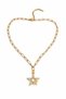 Women's Necklace Gold Color Star Paperclip Chain - 2
