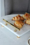 30x19 Cm Florya Marble White Gold Bead Tray - Engagement Promise and Cheese Plate - 2
