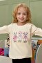 Girl's Sweatshirt Cute Animals Printed 1.5-5 Years, Cream - 2