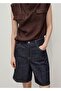 High Waisted Rinse Wash Bermuda Shorts