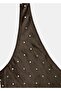 Crinkled Satin Blouse with Crystal Embellishments - 8