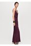 V-Neck Satin Dress - 6