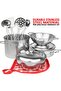 Stainless Steel Kitchen Playset for Kids Pretend Play Kitchen Accessories Pot Pan Set 8 Pieces - 6