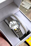 100% Original Silver Color Stainless Steel Cord Waterproof Women's Wristwatch Bracelet Gift - 2