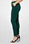 Women Regular Fit Solid Straight Leg Pants, Green - 3