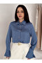 Satin Shirt with Flywheel Sleeve Detail