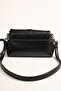 Black Leather Women's Shoulder Bag with Chain Detail - Timeless Elegance - 2