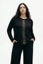 Taş Printed Long Sleeve Plus Size Blouse