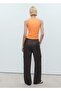 Halter Neckline Ribbed Blouse - 4