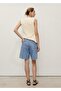 High Rise Bermuda Denim Shorts - 4