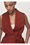 Linen Fabric Vest with Belt - 4