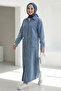 WOMEN’S BUTTONED LONG DENIM COAT - 6