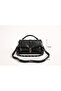 Black Leather Women's Shoulder Bag with Chain Detail - Timeless Elegance - 4
