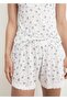 Floral Patterned Lace Detailed Pajama Shorts