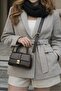 Clamshell Magnet Closure Shiny Faux Leather Cross Shoulder Strap Mini Size Hand and Shoulder Bag