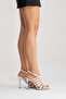 Women's White Patent Leather Open Cage Toe Design Thin Heeled B Piped Shoes Elo - 7