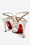 Women's White Patent Leather Open Cage Toe Design Thin Heeled B Piped Shoes Elo - 4