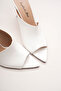 Women's Design Thin Heeled Slippers Carolina White Patent Leather - 3