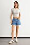 Crew Neck Basic Crop Top - 2
