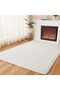 White Washable Floor Mat Non-Slip Base Long Pile Soft Carpet Non-Slip Anti-Pilling - 4