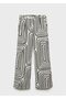 Geometric Pattern Linen Pants - 3