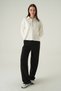 Sweat ecru cu jumătate de fermoar 8249A - 3