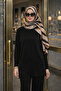 Women's Beige Full Fishnecklace Collar Comfortable Fit Double Set Knitwear - Casual Stylish - 3