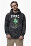 Oversize Tupac Shakur Printed Hooded Washable Sweatshirt, Unisex Rapper Themed Distressed Hoodie