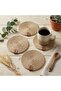 Jute Straw Coasters 4 Pieces 12cm Natural Jute Rope Candle Coaster Coffee Presentation Set Mug Coaster - 3
