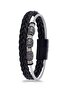Leather Braid Detailed Beaded Clip Bracelet Debl2020 - 2