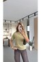 Premium Series Crew Neck Cotton Oil Green Basic Tshirt - 3