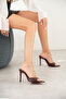 Women's Pointed Toe Thin Heeled Slippers Sona Burgundy Skin - 6