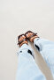 Women's Double Strap Buckle Heeled Slippers Rona Brown Skin - 5